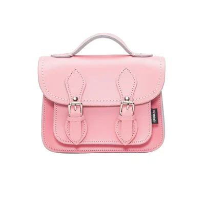 Handmade Leather Micro Satchel - Pastel Pink Trendy Handbags At Limited-Time Discounts