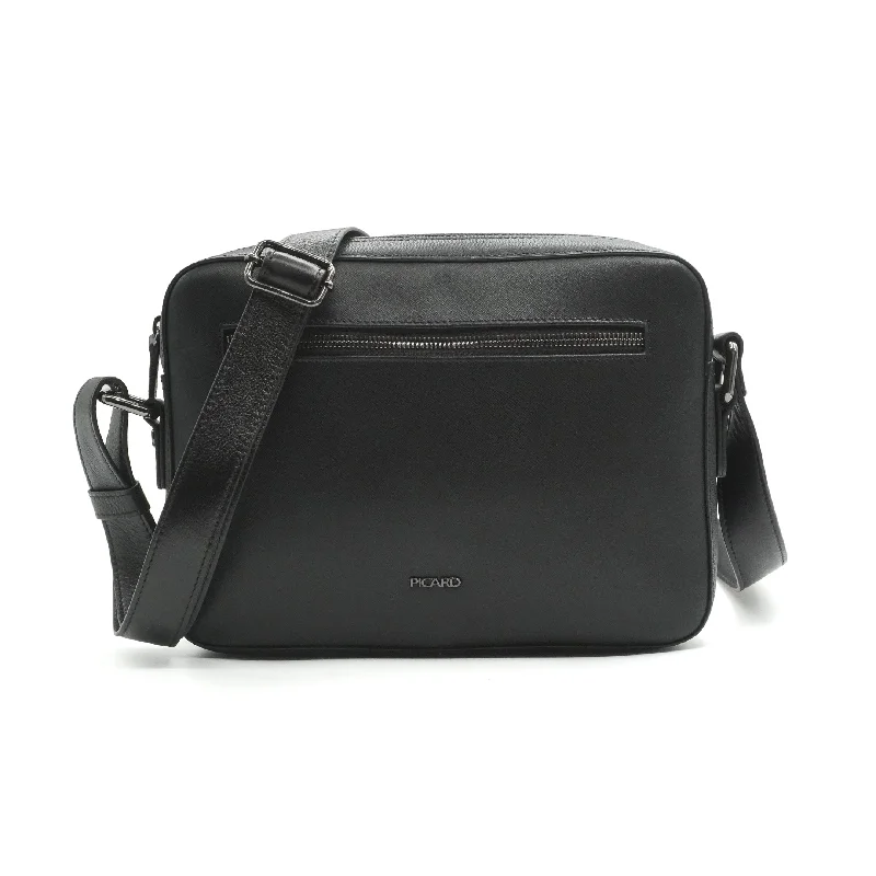 Picard Windsor Men's Leather Shoulder Bag (Black) Flash Sale On Handbags