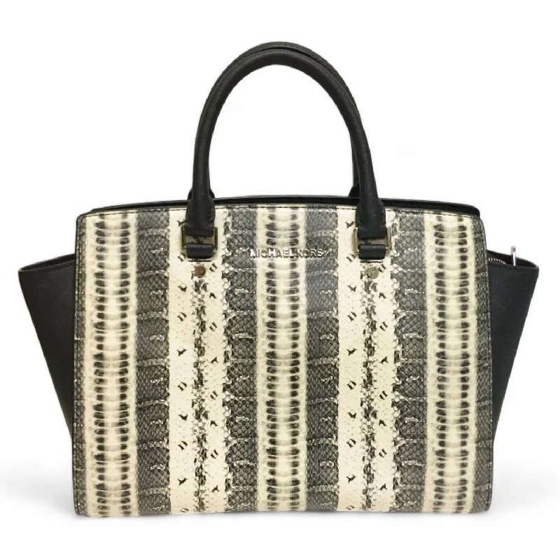 Pre-Loved Large Selma Bag In Snakeskin & Black Classic Bags, Exclusive Deals