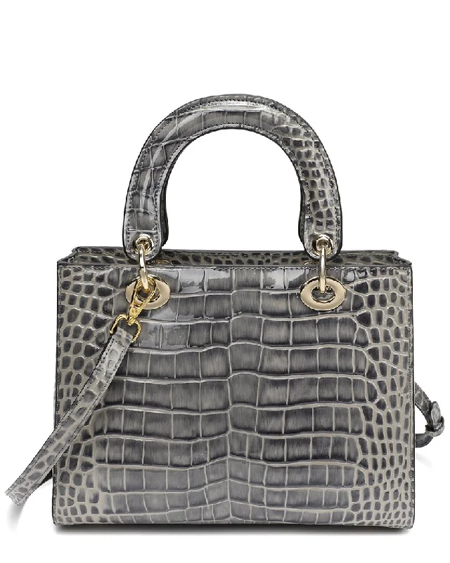 Tiffany & Fred Paris Alligator-Embossed Leather Satchel Your Perfect Bag At The Perfect Price Tiffany & Fred Paris Alligator-Embossed Leather Satchel Your Perfect Bag At The Perfect Price