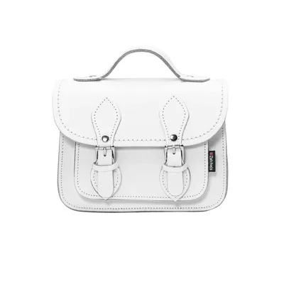 Handmade Leather Micro Satchel - White Grab Your Favorite Handbags For Less